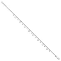 Sterling Silver Circle Disc Plus 1 Inch Extender - Total 10 Inch Anklet - 9in view 2