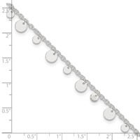 Sterling Silver Circle Disc Plus 1 Inch Extender - Total 10 Inch Anklet - 9in view 3