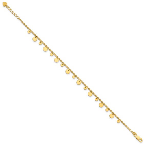 Affordable Expressions Sterling Silver Gold-tone Circle Disc 9 inch Plus 1 inch Extender - Total 10 inch Anklet