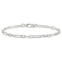 Sterling Silver Fancy Link Anklet view 4