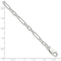 Sterling Silver Fancy Link Anklet view 3