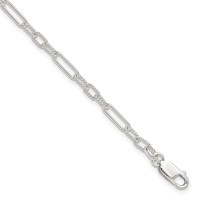 Sterling Silver Fancy Link Anklet view 1