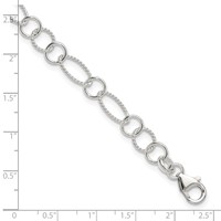 Sterling Silver Fancy Link Anklet view 3