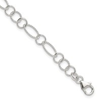 Sterling Silver Fancy Link Anklet view 1