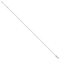 Sterling Silver 1mm Cable Chain Plus 1 Inch Extender - Total 10 Inch Anklet, 9" view 2
