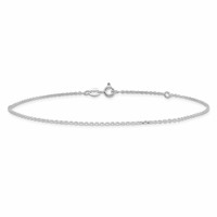 Sterling Silver 1mm Cable Chain Plus 1 Inch Extender - Total 10 Inch Anklet, 9" view 3