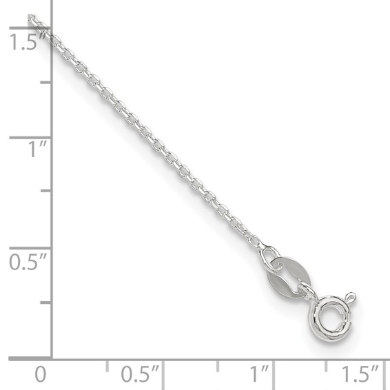 Sterling Silver 1mm Cable Chain 9 inch Plus 1 inch Extender - Total 10 inch Anklet