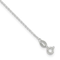 Sterling Silver 1mm Cable Chain Plus 1 Inch Extender - Total 10 Inch Anklet, 9" view 1