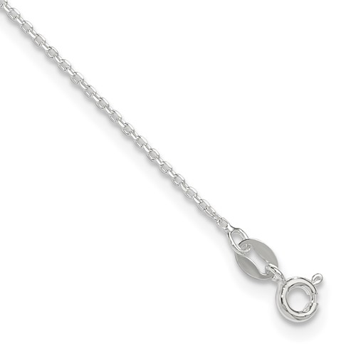 Sterling Silver 1mm Cable Chain 9 Inch Plus 1 Inch Extender - Total 10 Inch Anklet
