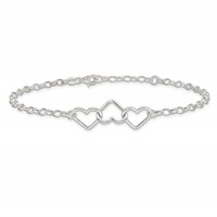 Sterling Silver Interlocking Hearts Plus 1 Inch Extender - Total 9 Inch Anklet - 8in view 3
