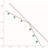 Sterling Silver Turquoise Beads Double Chain Anklet view 5