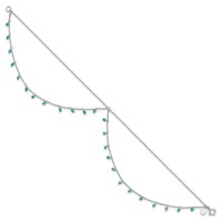 Sterling Silver Turquoise Beads Double Chain Anklet view 2