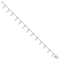 Sterling Silver Peridot Beads Anklet view 3