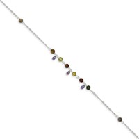 Sterling Silver Fancy Jasper Anklet Bracelet view 2