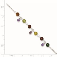Sterling Silver Fancy Jasper Anklet Bracelet view 4