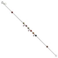 Sterling Silver Fancy Jasper Anklet Bracelet view 3