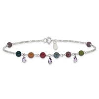 Sterling Silver Fancy Jasper Anklet Bracelet view 5