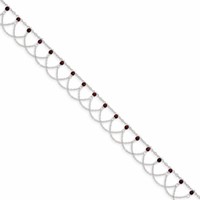 Sterling Silver Rhodolite Garnet Anklet view 4