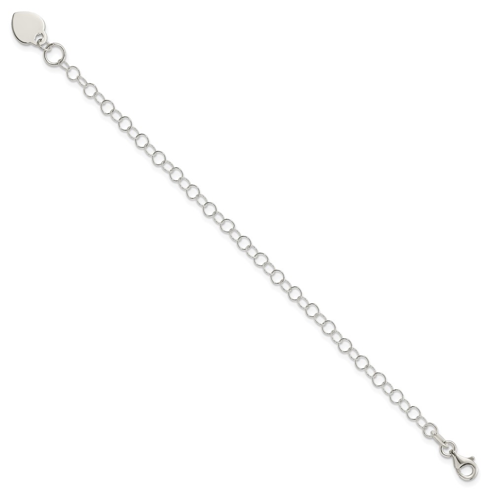 Sterling Silver Heart Charm Childs Bracelet (QG1450-6)