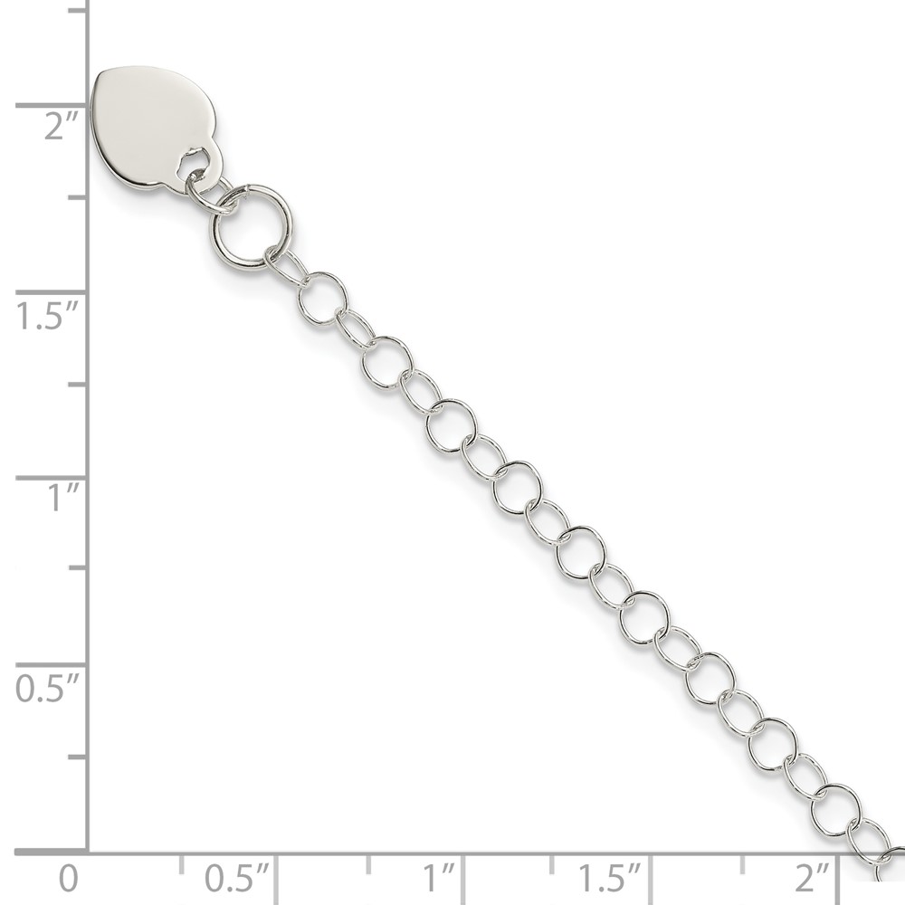 Sterling Silver Heart Charm Childs Bracelet (QG1450-6)