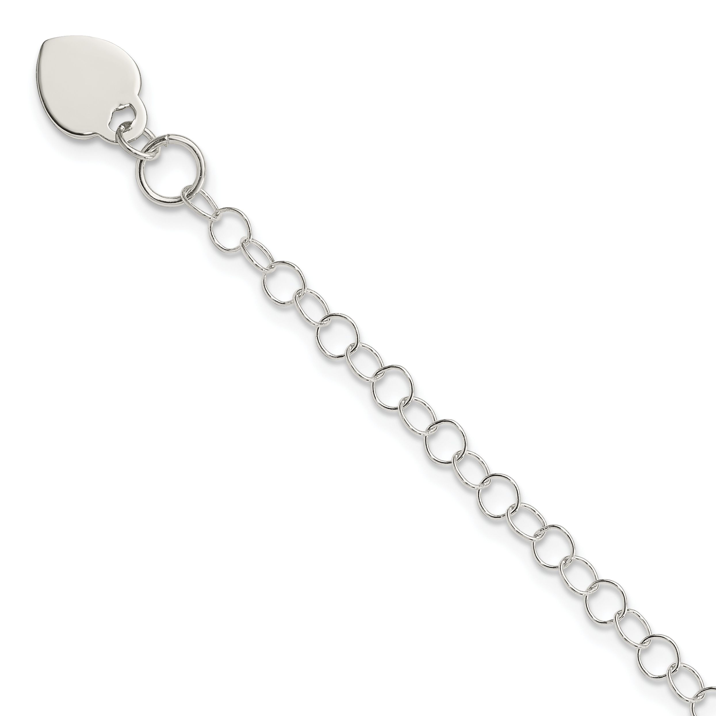 Sterling Silver Heart Charm Childs Bracelet (QG1450-6)