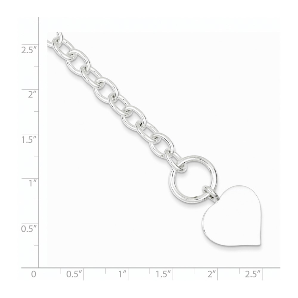 Sterling Silver Engraveable Heart Bracelet (QG1462-7.5)