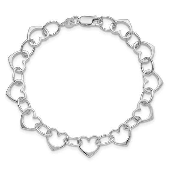 Sterling Silver Fancy Heart Bracelet