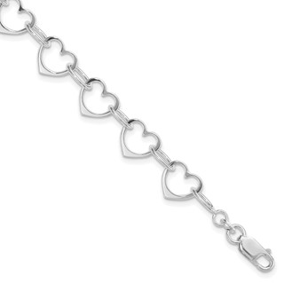 Sterling Silver Fancy Heart Bracelet