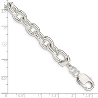 Sterling Silver 10mm Fancy Cable Link Bracelet, 7.5" view 4