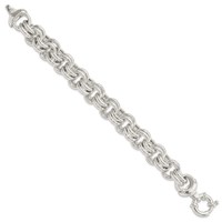 Sterling Silver Polished 15mm Fancy Double Link Bracelet, 8" view 2