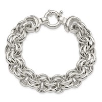 Sterling Silver Polished 15mm Fancy Double Link Bracelet, 8" view 3