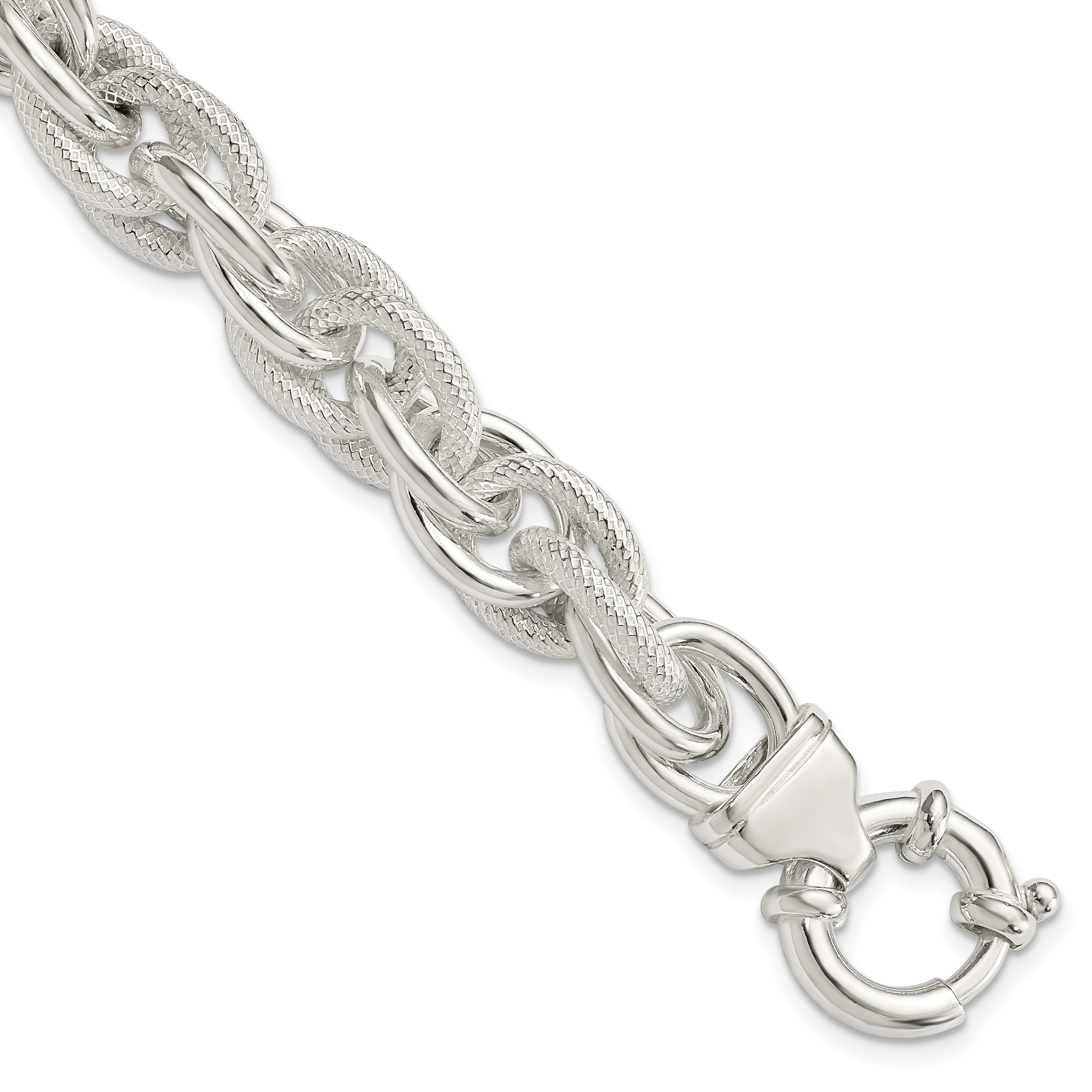 Sterling Silver Fancy Link Bracelet (QG1559-7.75)