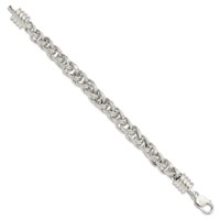 Sterling Silver Graduated Fancy Link Bracelet, 7.75" view 2