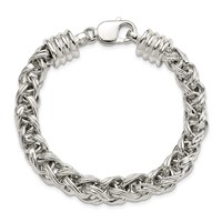 Sterling Silver Graduated Fancy Link Bracelet, 7.75" view 3