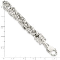 Sterling Silver Graduated Fancy Link Bracelet, 7.75" view 4