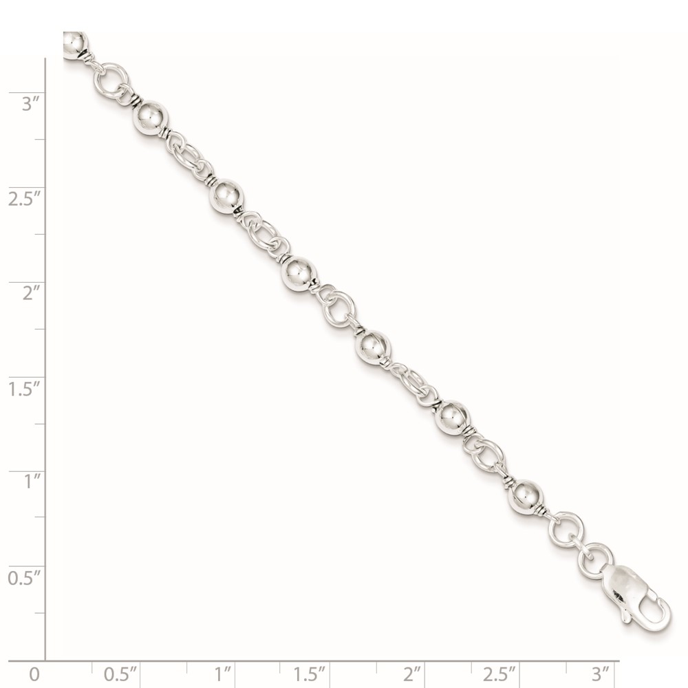 Sterling Silver Beaded Fancy Link Bracelet (QG1628-7)