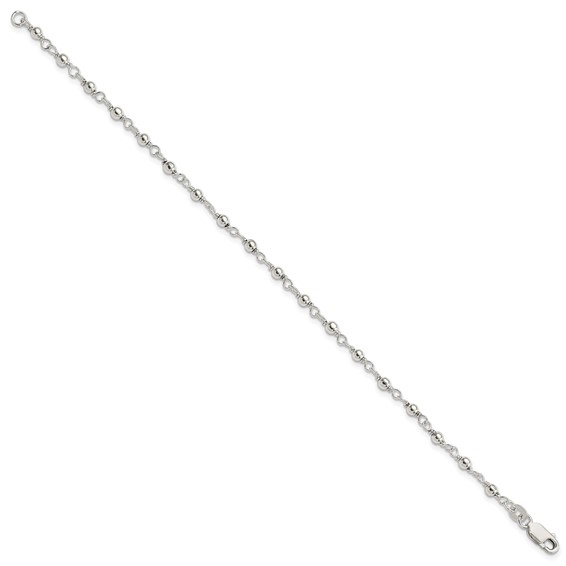 Sterling Silver Bead and Link Bracelet
