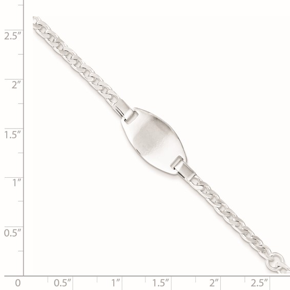 Sterling Silver Childrens 5in Plus 1in Ext ID Bracelet