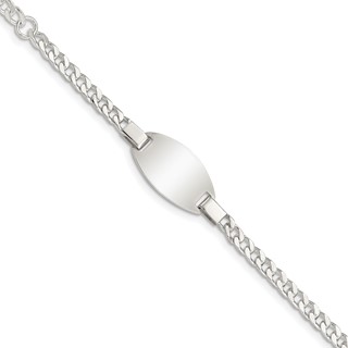 Sterling Silver Childrens 5in Plus 1in Ext ID Bracelet