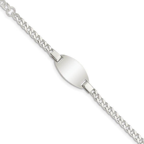 Sterling Silver Childrens 5in Plus 1in Ext ID Bracelet