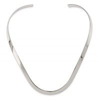 Sterling Silver Polished 5mm Neck Collar view 2