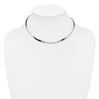 Sterling Silver Polished Hammered 3.5mm Neck Collar view 2