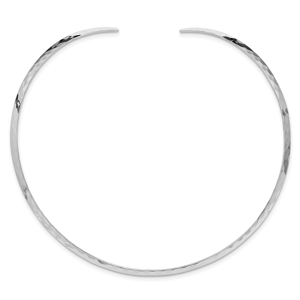 Sterling Silver 3.5mm Hammered Neck Collar (QG1740)