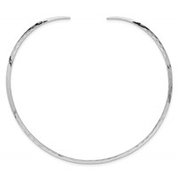 Sterling Silver Polished Hammered 3.5mm Neck Collar view 3