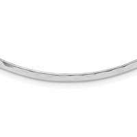 Sterling Silver Polished Hammered 3.5mm Neck Collar view 1