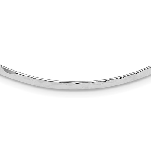 Sterling Silver Polished Hammered 3.5mm Neck Collar