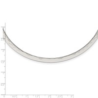 Sterling Silver Polished Hammered 6mm Neck Collar view 3