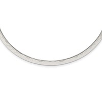 Sterling Silver Polished Hammered 6mm Neck Collar view 1