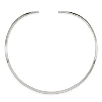 Sterling Silver Polished 3mm Neck Collar view 3