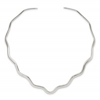 Sterling Silver Wavy V-Shape Neck Collar view 2